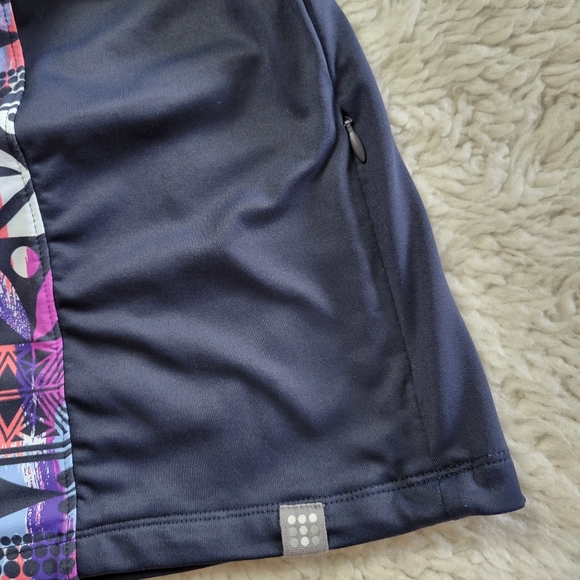 Title Nine Diamalete Dress Blue Fierce Sky Captain Print Racerback Bra Sz Small - Picture 4 of 10